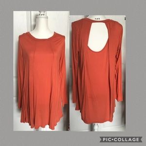 Umgee womens shirt dress size medium orange cotton
